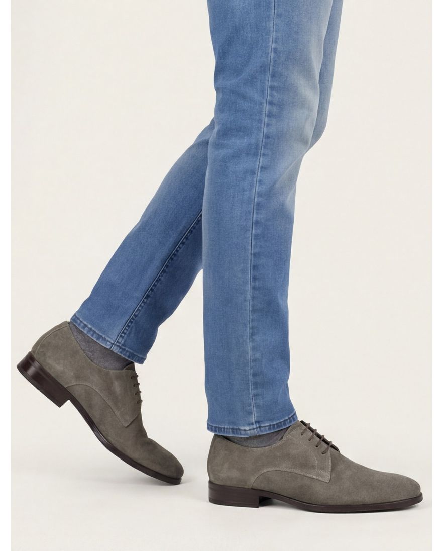 Giorgio lage veterschoen leer grijs