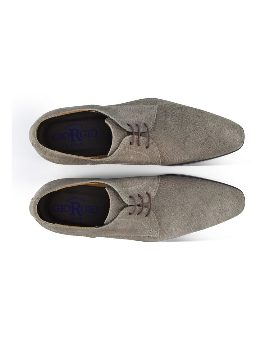 Giorgio lage veterschoen leer grijs