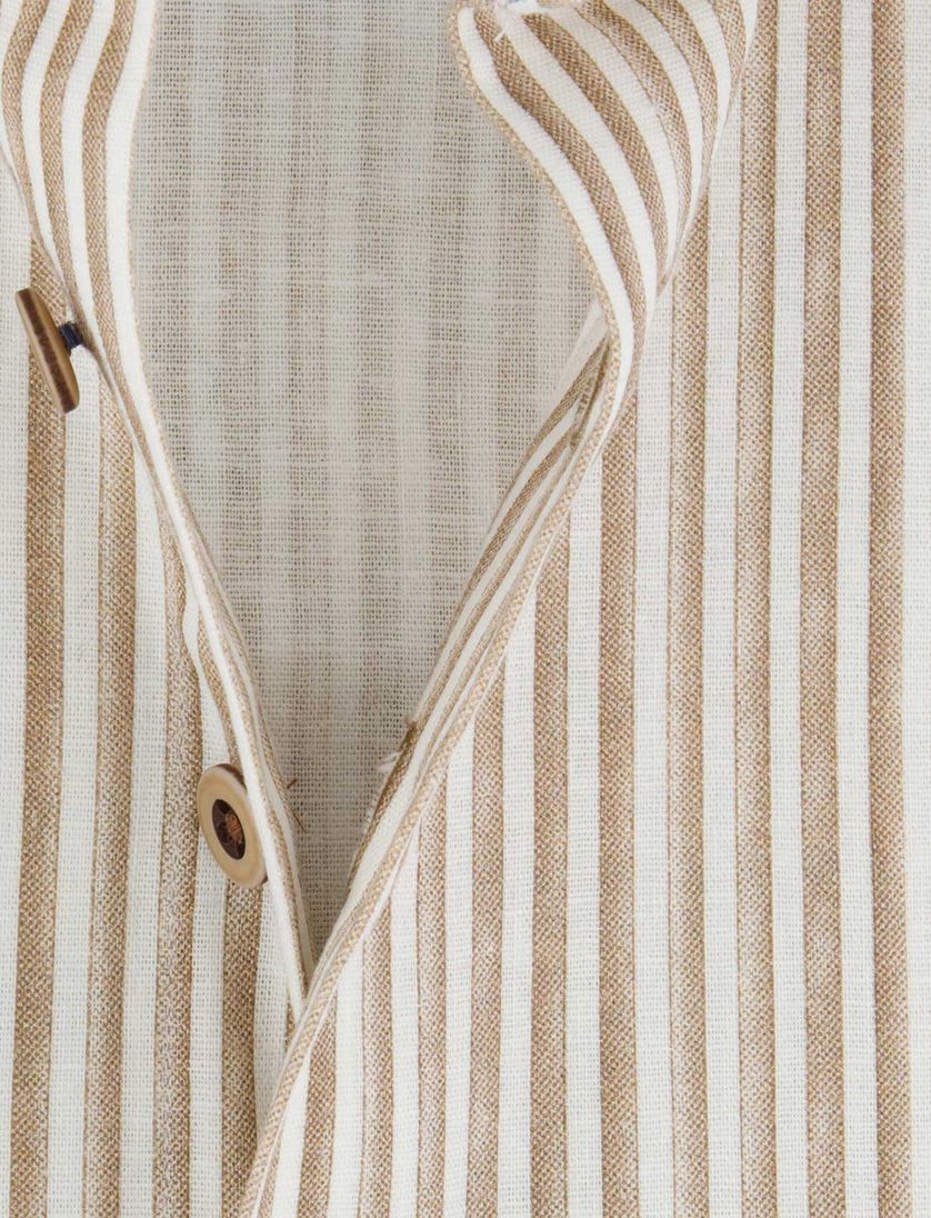 normale fit katoen R2 overhemd bruin gestreept