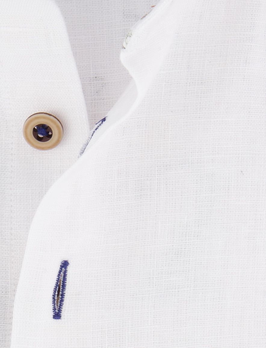 R2 overhemd wit effen normale fit linnen