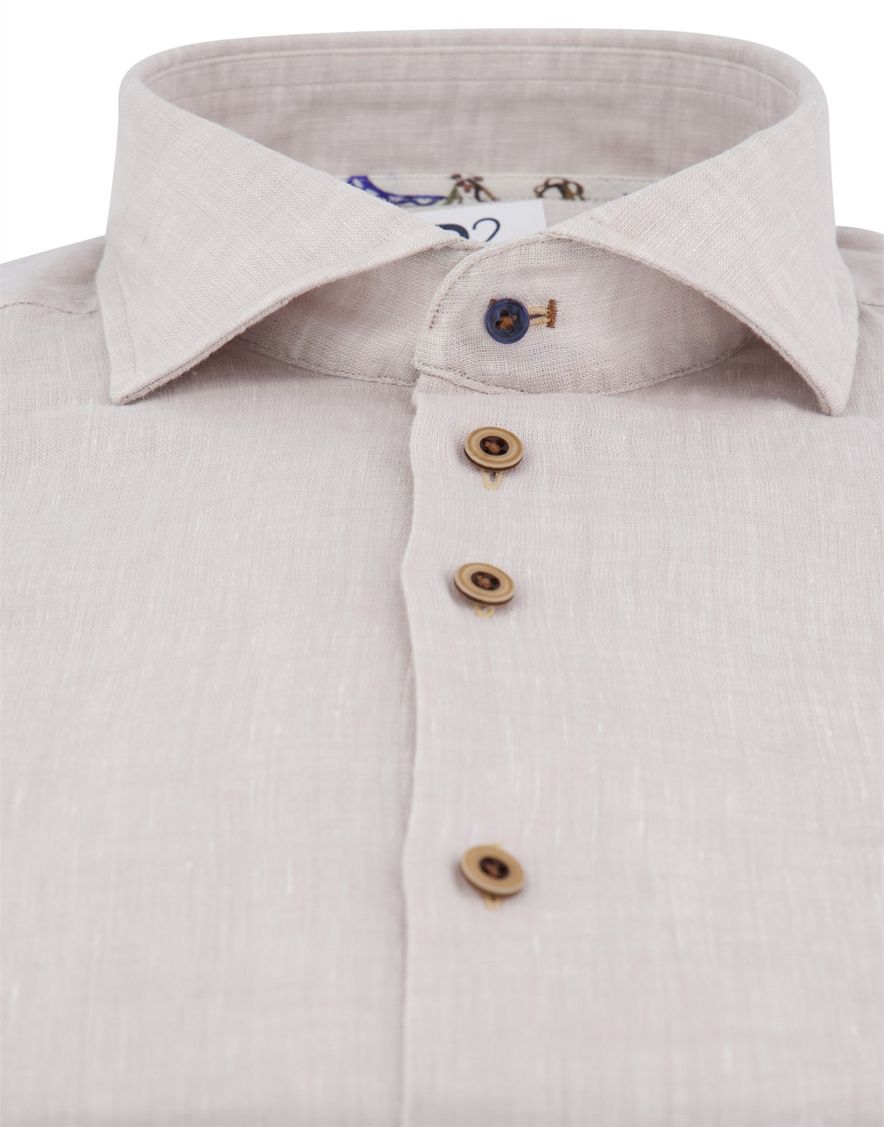 R2 Amsterdam overhemd beige lange mouw
