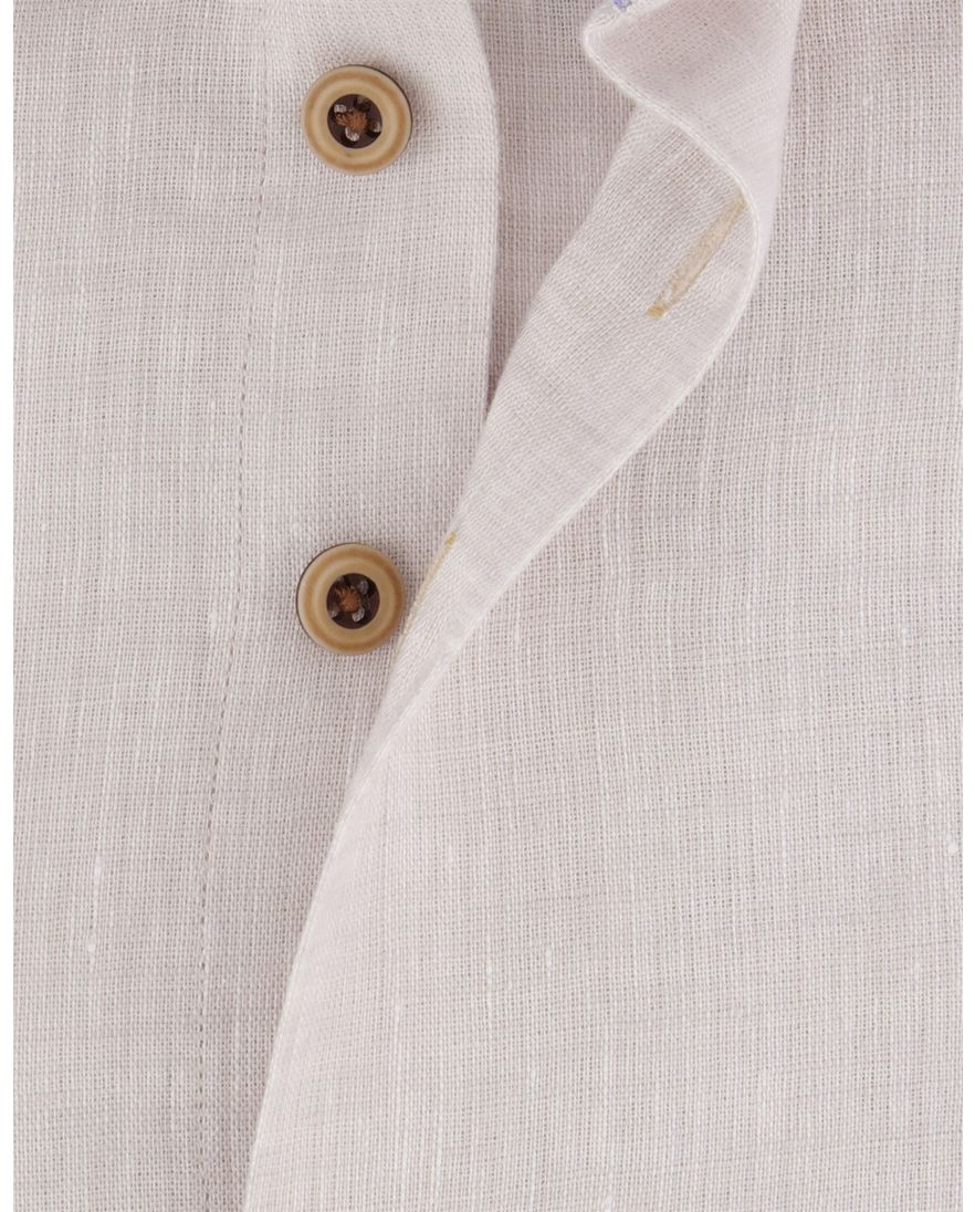 R2 Amsterdam overhemd beige lange mouw short fit