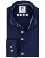 R2 overhemd donkerblauw katoen wide spread effen