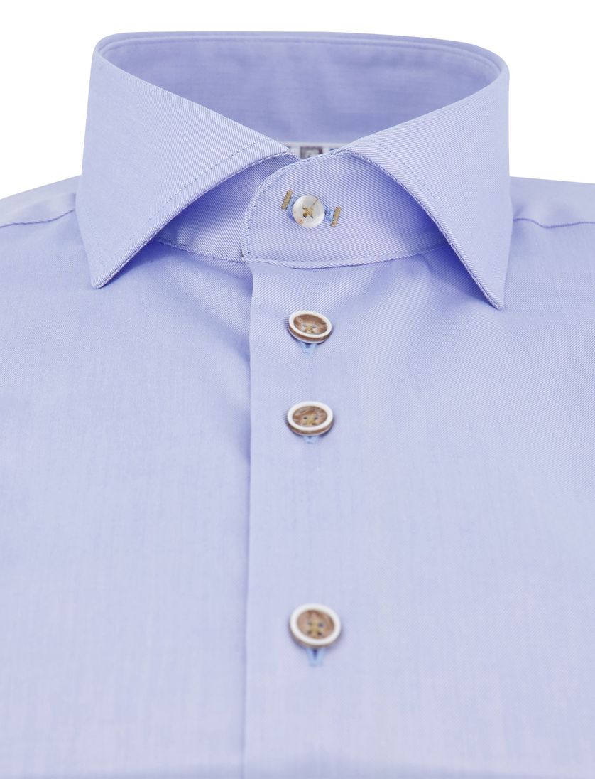 R2 overhemd lichtblauw katoen wide spread effen