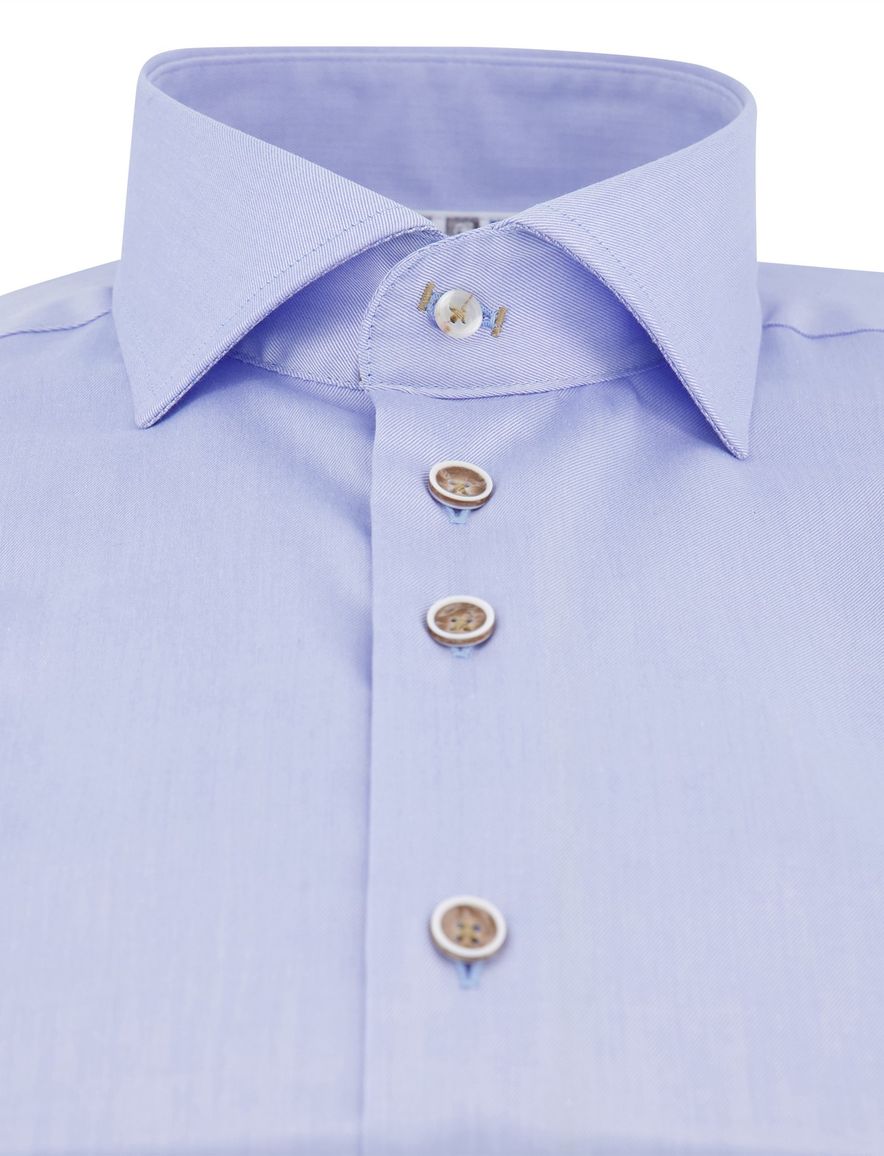 R2 overhemd lichtblauw katoen wide spread effen