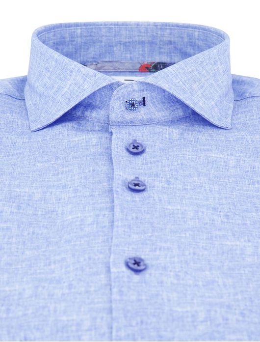 R2 overhemd lichtblauw gemeleerd lyocell