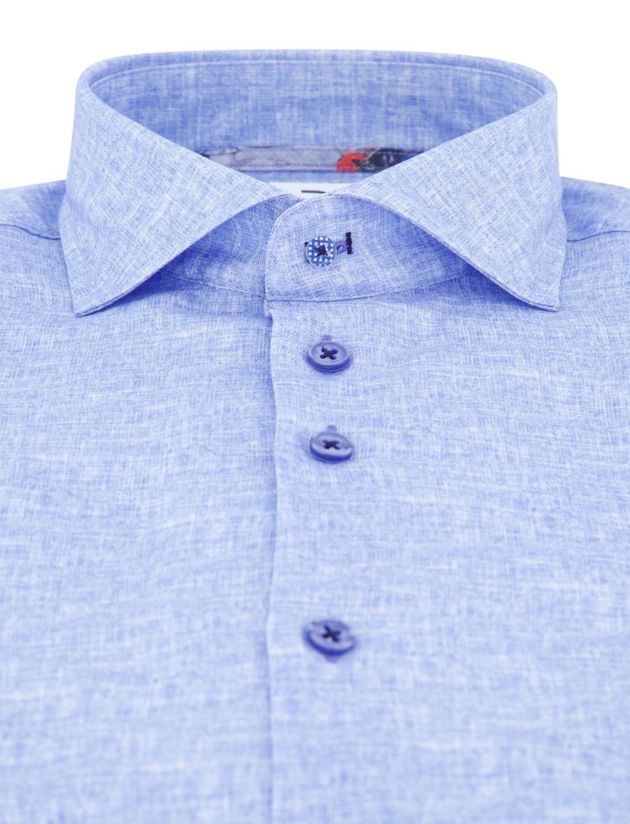 R2 overhemd lichtblauw gemeleerd lyocell