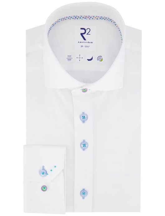 R2 lange mouw overhemd wit katoen