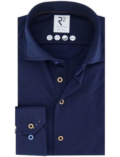 R2 R2 overhemd mouwlengte 7 donkerblau