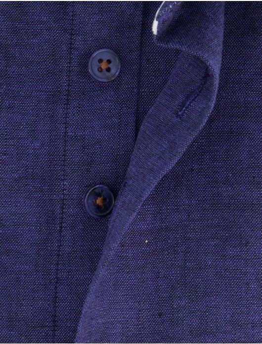 R2 overhemd mouwlengte 7 donkerblauw linnen