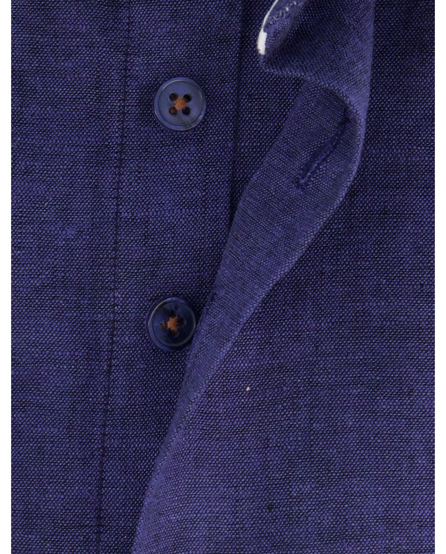 R2 overhemd short fit mouwlengte 7 donkerblauw linnen