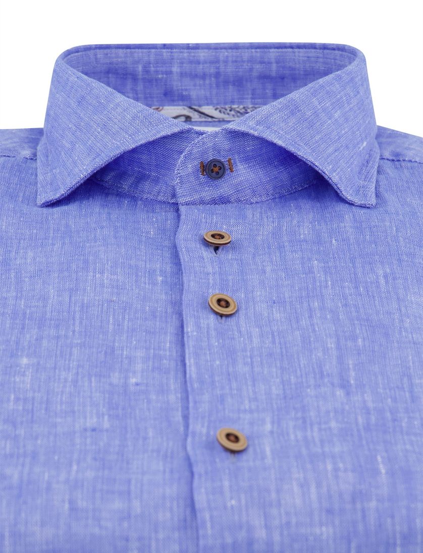 R2 overhemd ml 7 lichtblauw wide spread linnen gemêleerd