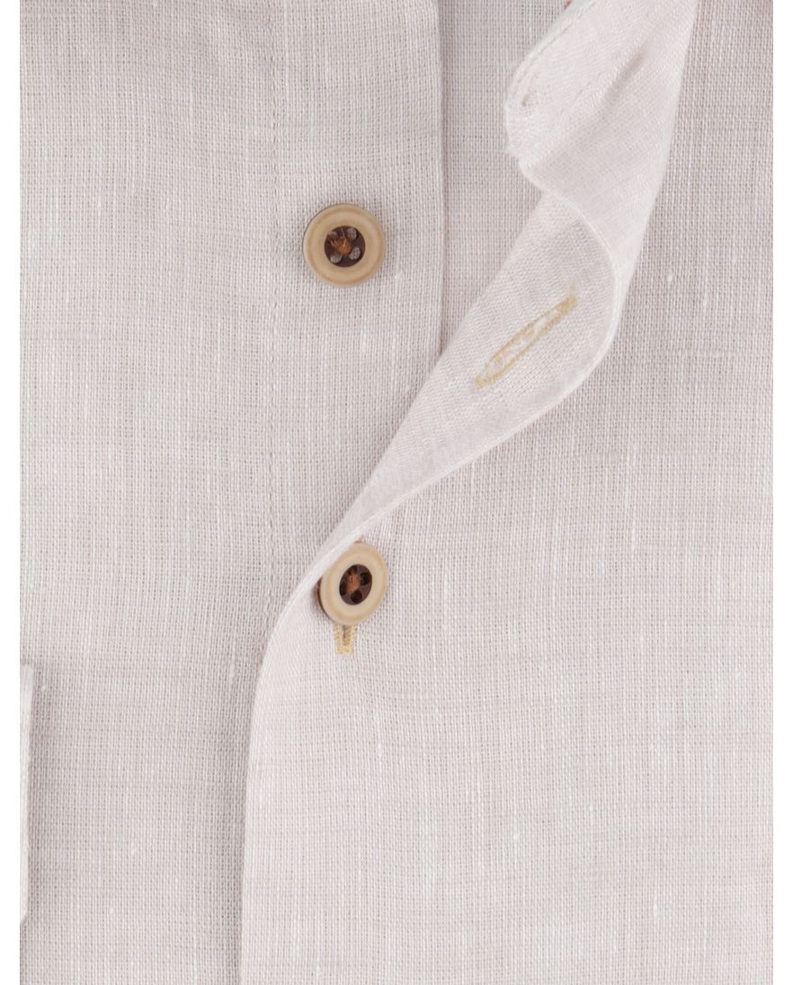 R2 overhemd beige Short Fit linnen mouwlengte 7