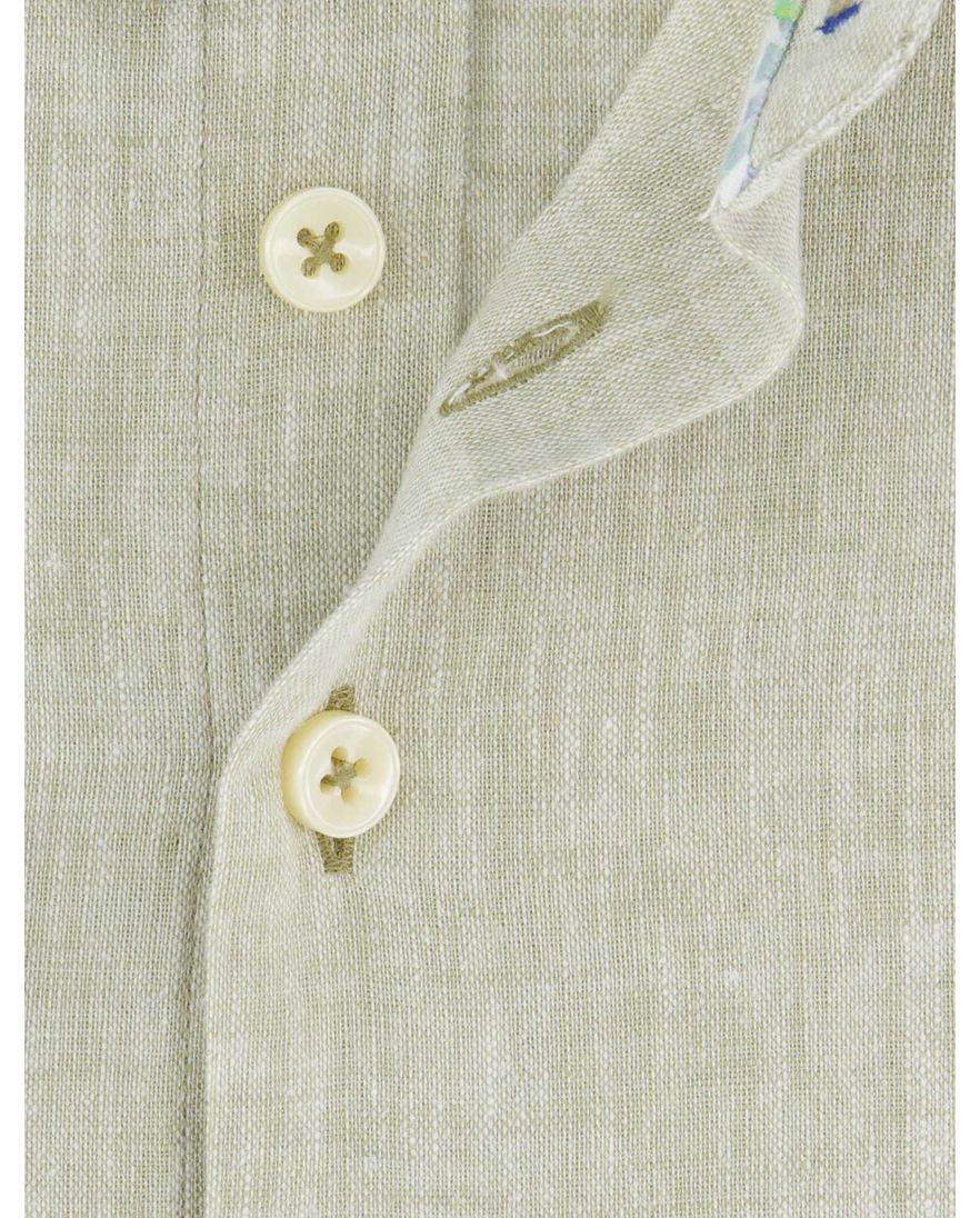 R2 overhemd groen ml7 linnen en katoen normale fit