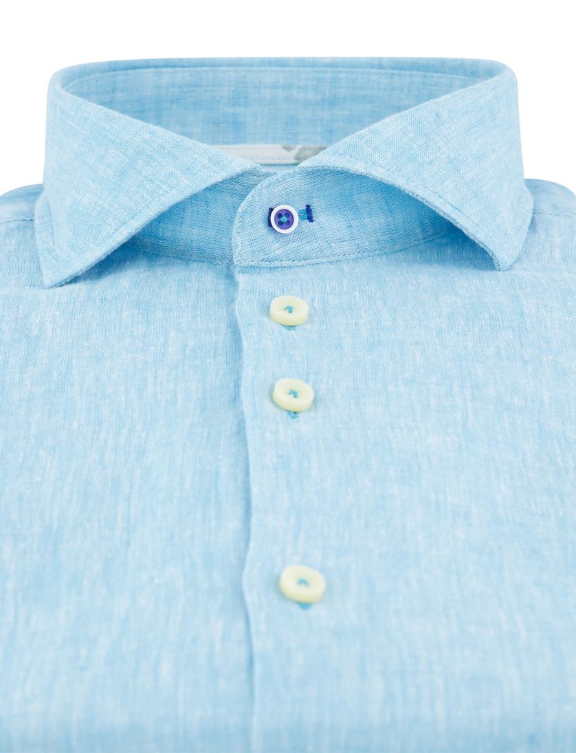 Linnen R2 overhemd mouwlengte 7 lichtblauw