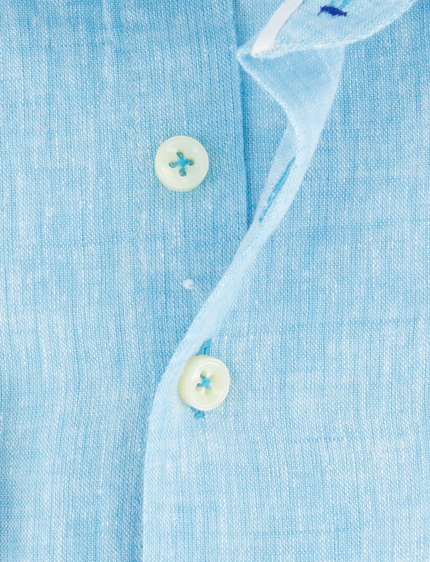 Linnen R2 overhemd mouwlengte 7 lichtblauw