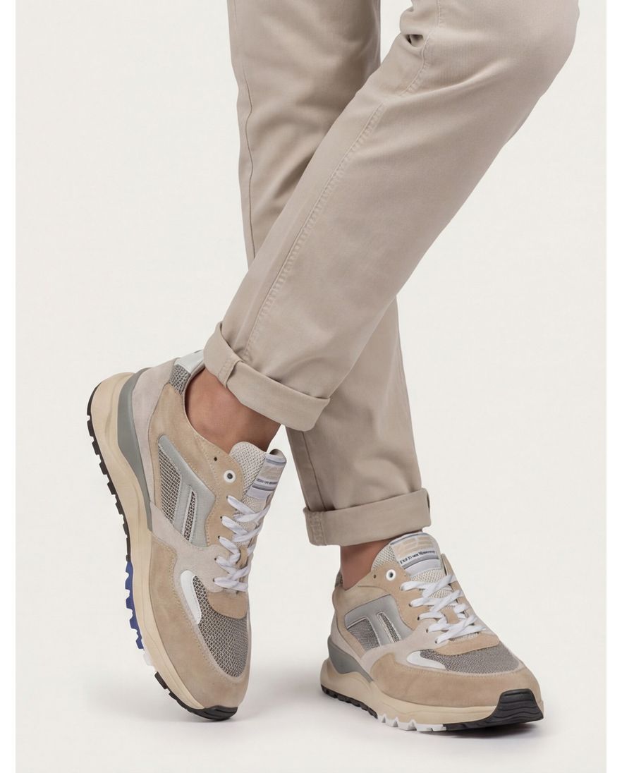 Floris van Bommel sneaker bruin beige effen