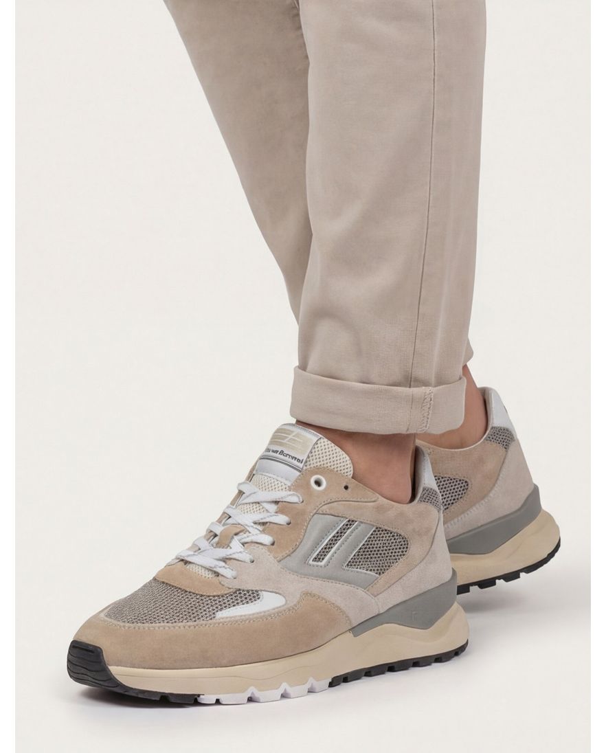 Floris van Bommel sneaker bruin beige effen