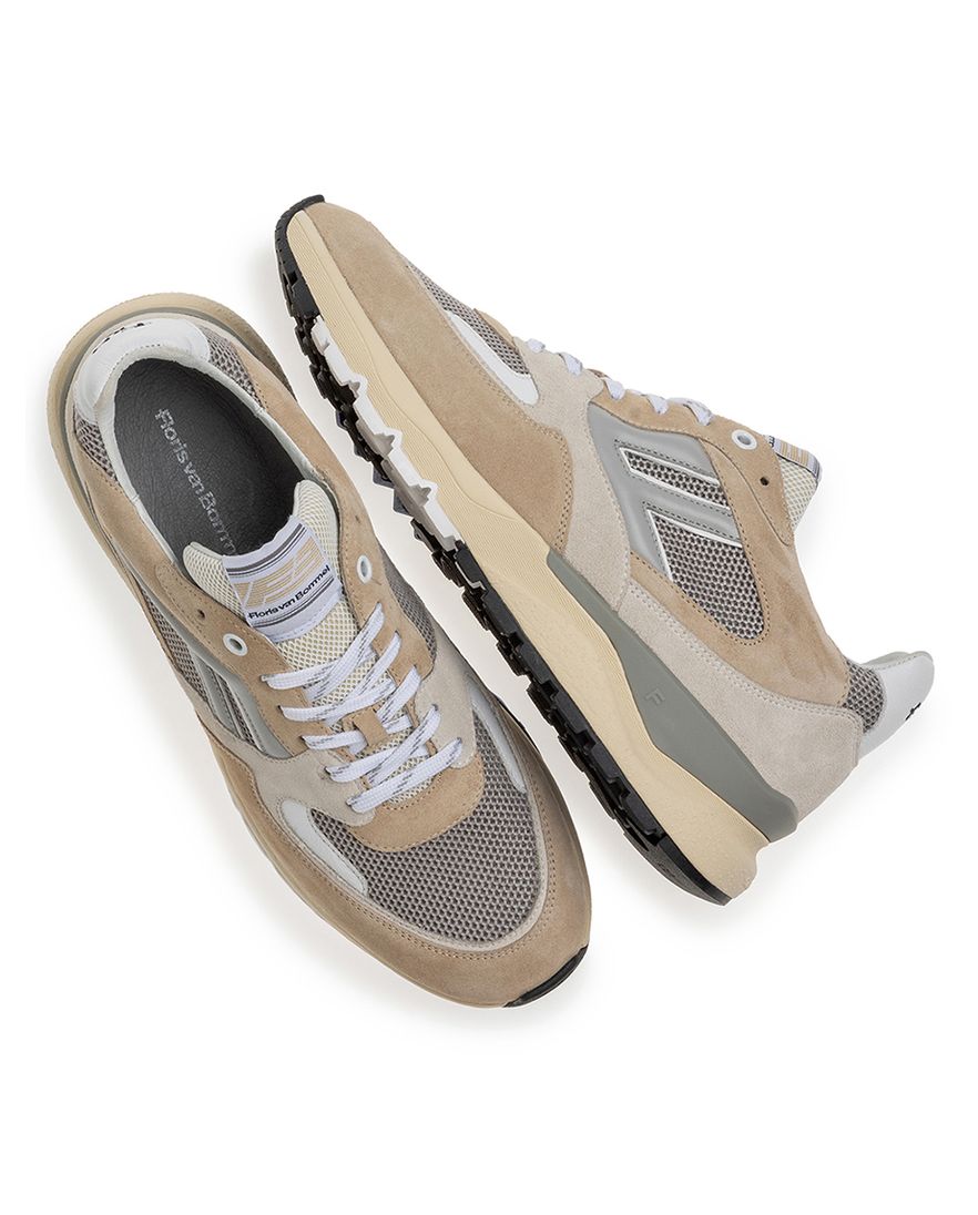 Floris van Bommel sneaker bruin beige effen