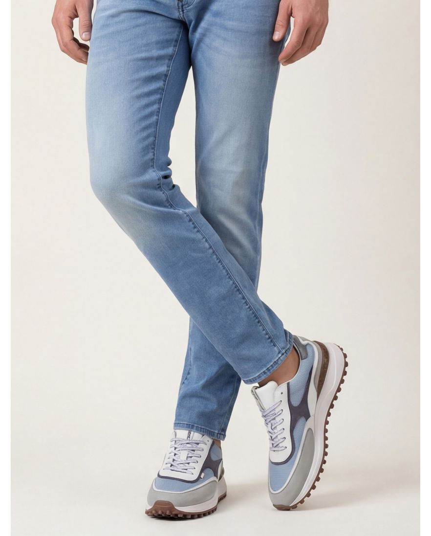 Sneakers Floris van Bommel blauw textiel effen