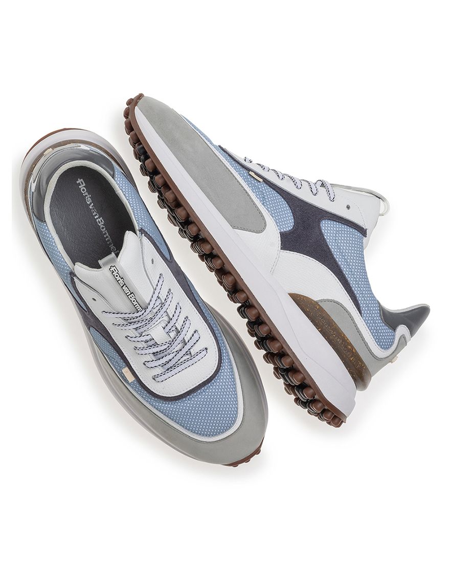 Sneakers Floris van Bommel blauw textiel effen