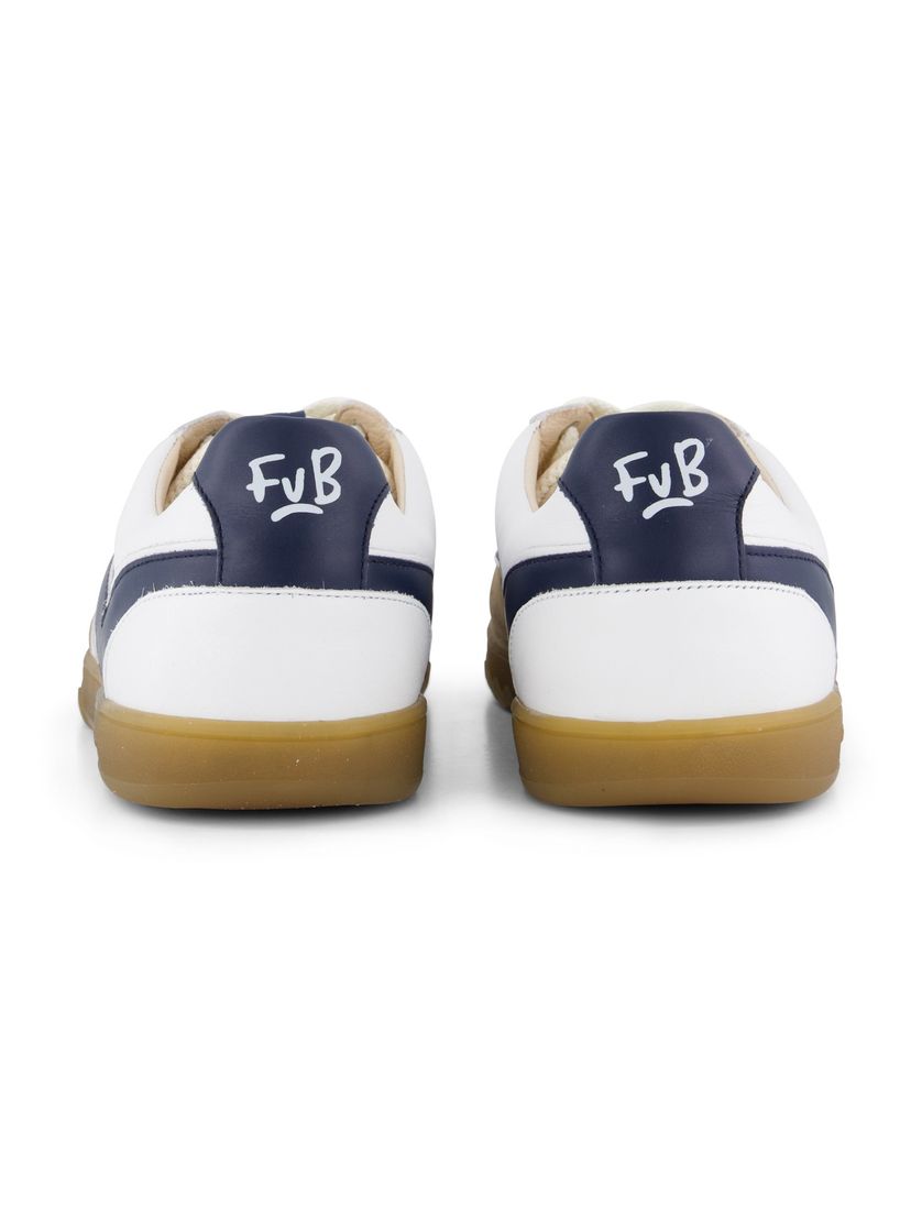 Floris van Bommel sneakers wit donkerblauw beige laag