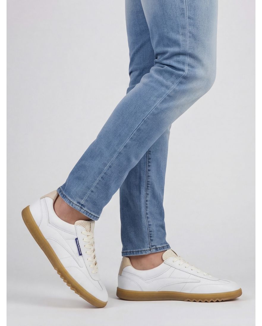 Floris van bommel sneaker wit effen leer