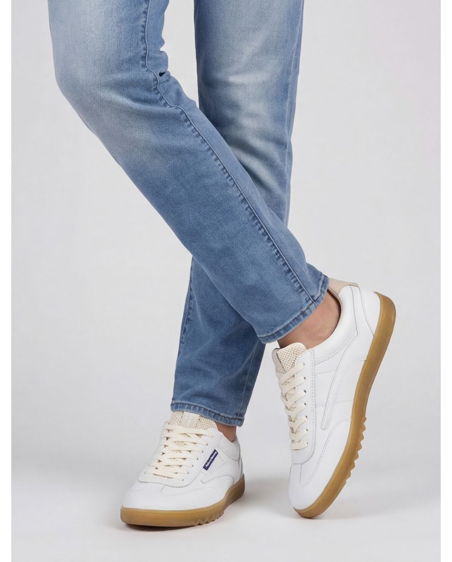 Floris van bommel sneaker wit effen leer