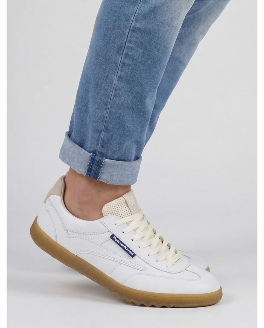 Floris van bommel sneaker wit effen leer