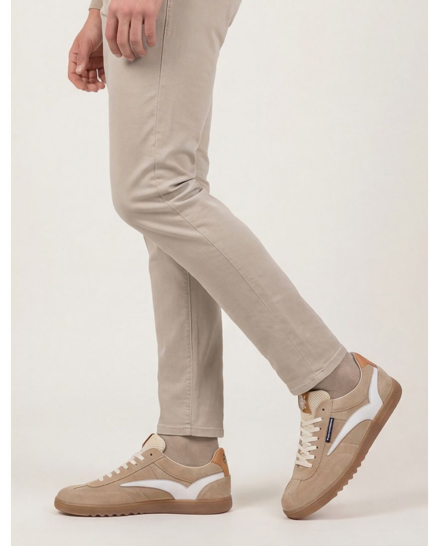 Floris van Bommel sneaker camel suede en rubber
