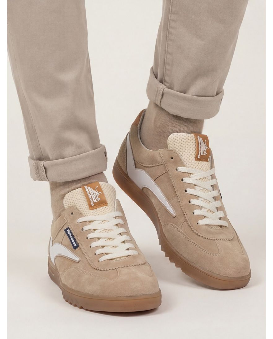 Floris van Bommel sneaker camel suede en rubber