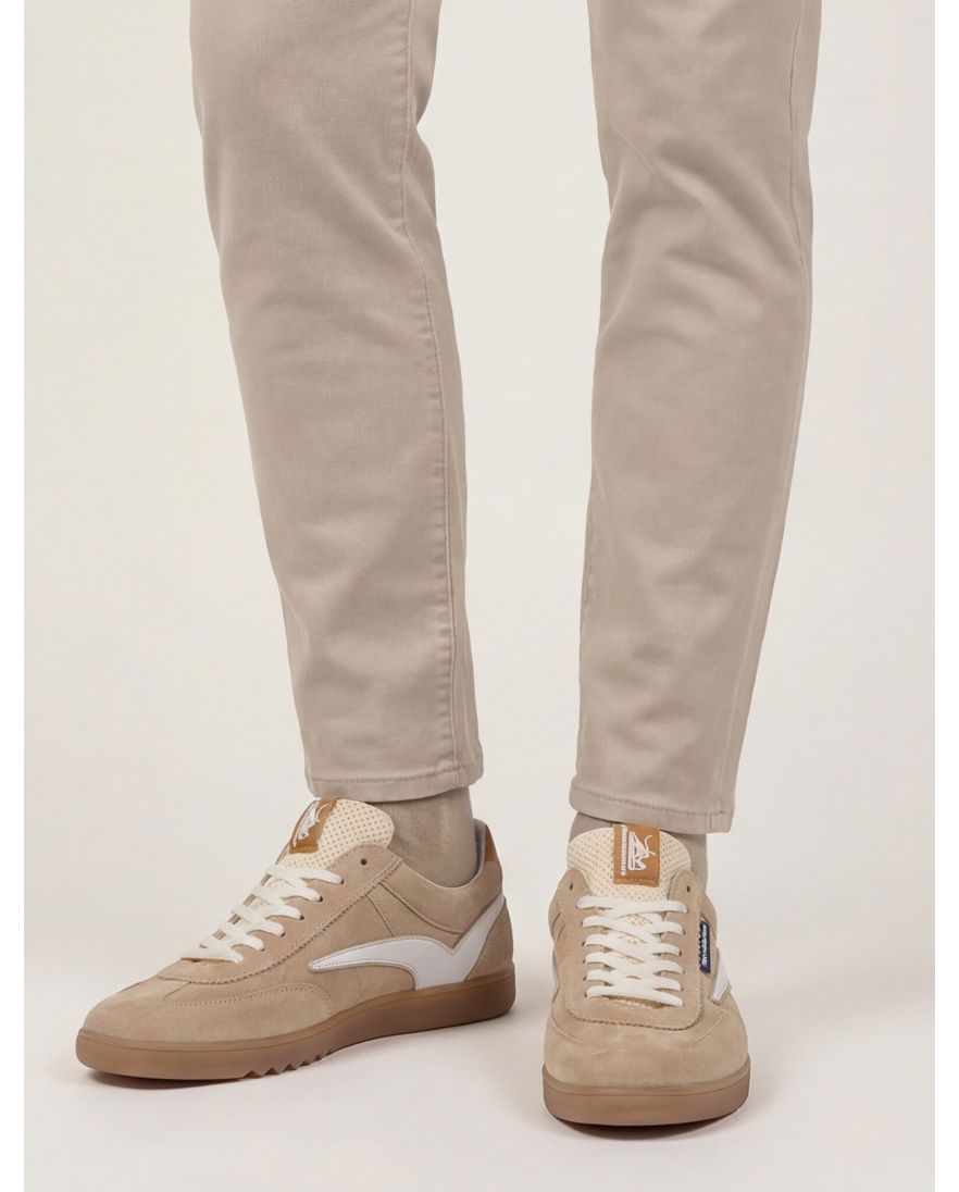 Floris van Bommel sneaker camel suede en rubber
