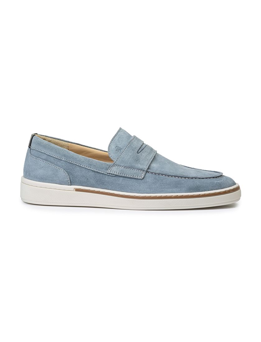 Floris van Bommel loafers blauw effen