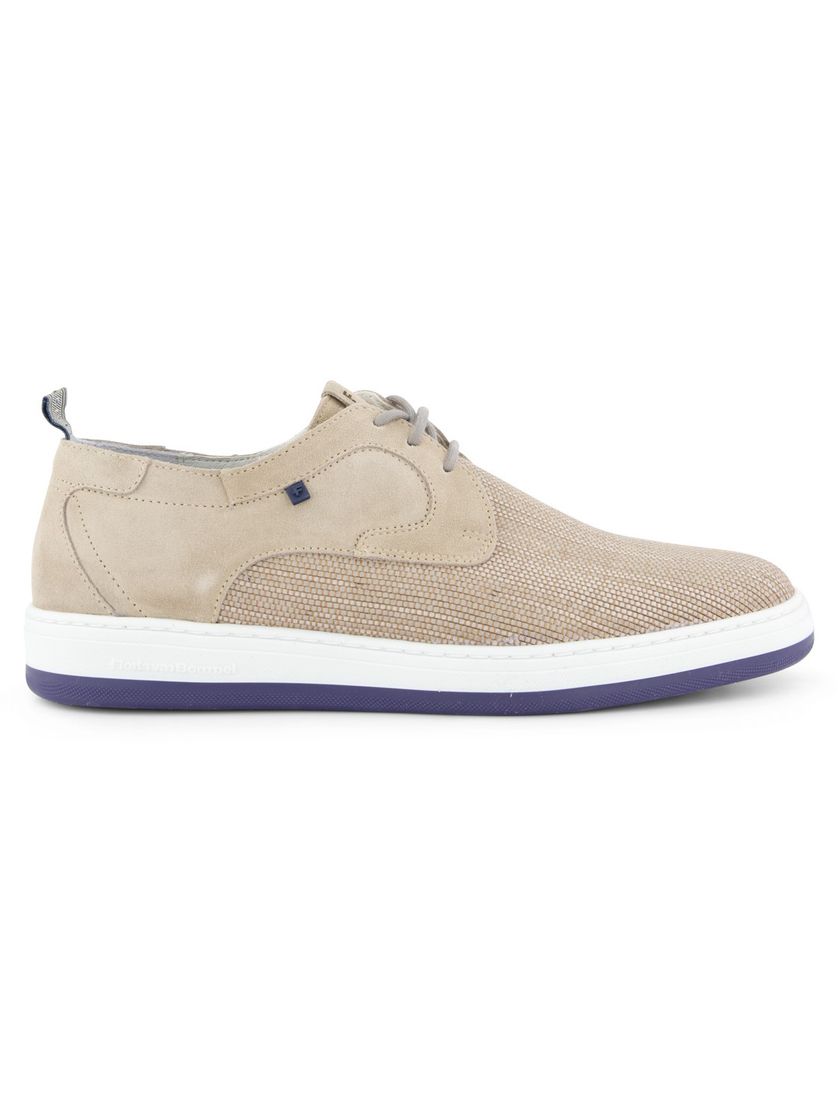 Floris van Bommel sneakers lichtbruin textiel effen