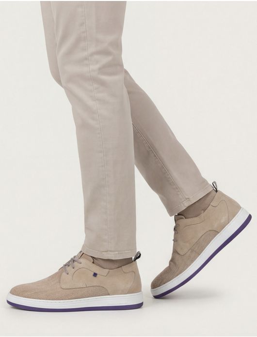 Floris van Bommel sneakers lichtbruin textiel