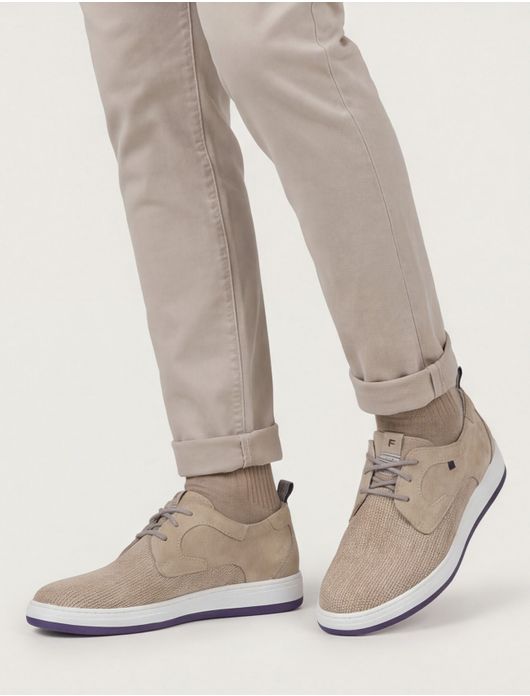 Floris van Bommel sneakers lichtbruin textiel