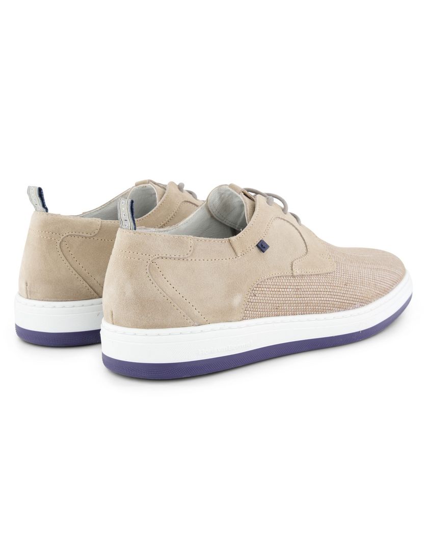 Floris van Bommel sneakers lichtbruin textiel effen