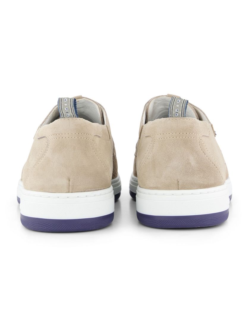 Floris van Bommel sneakers lichtbruin textiel effen