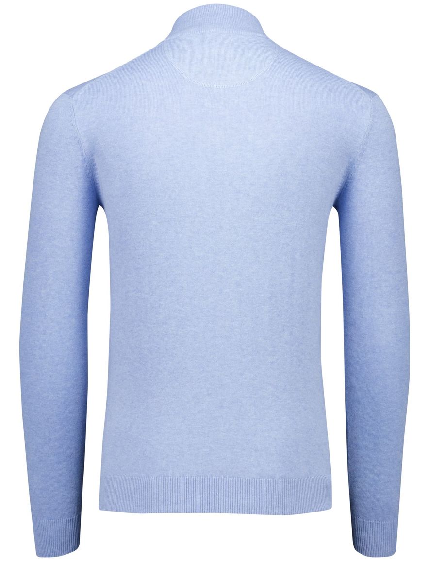 Portofino vest effen lichtblauw katoen normale fit