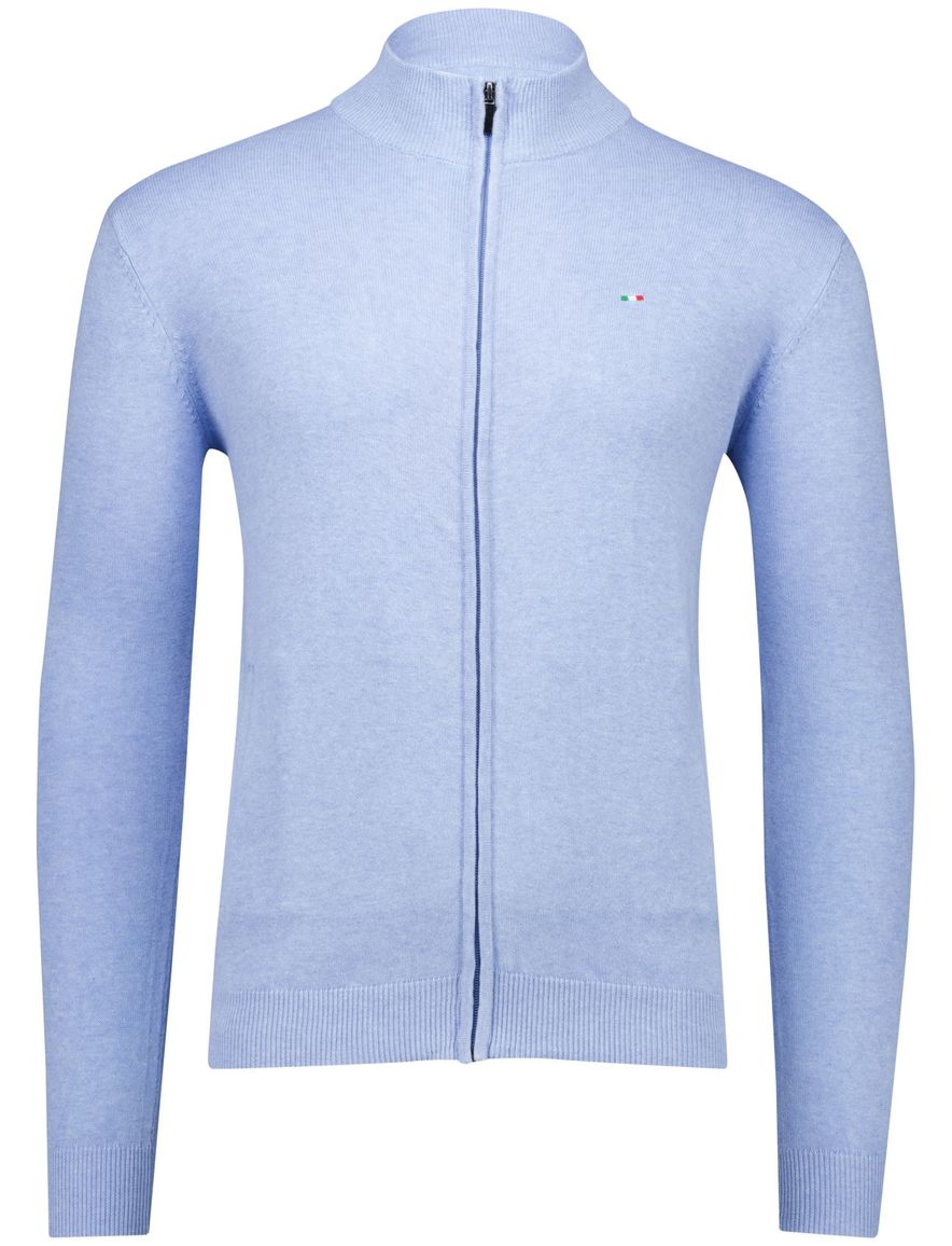 Portofino vest effen lichtblauw katoen normale fit