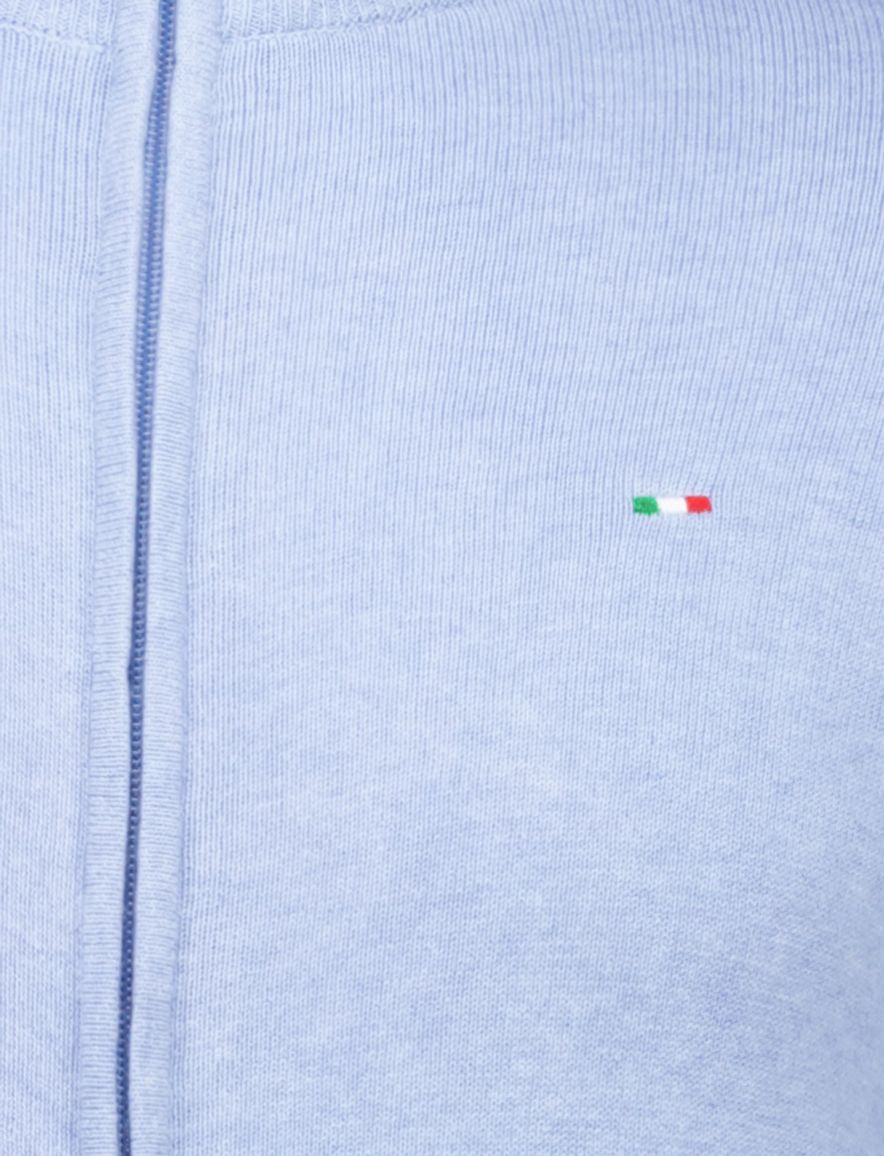 Portofino vest effen lichtblauw katoen normale fit