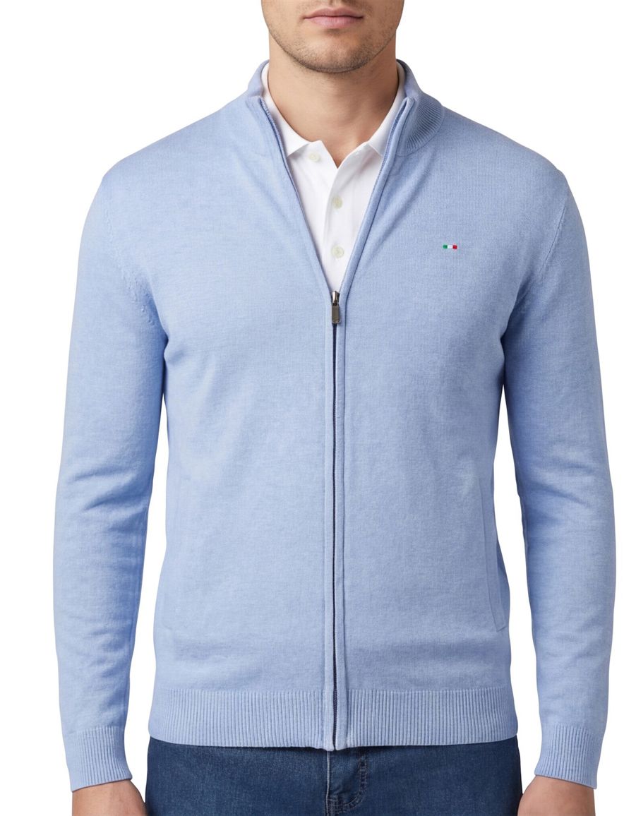 Portofino vest effen lichtblauw katoen normale fit