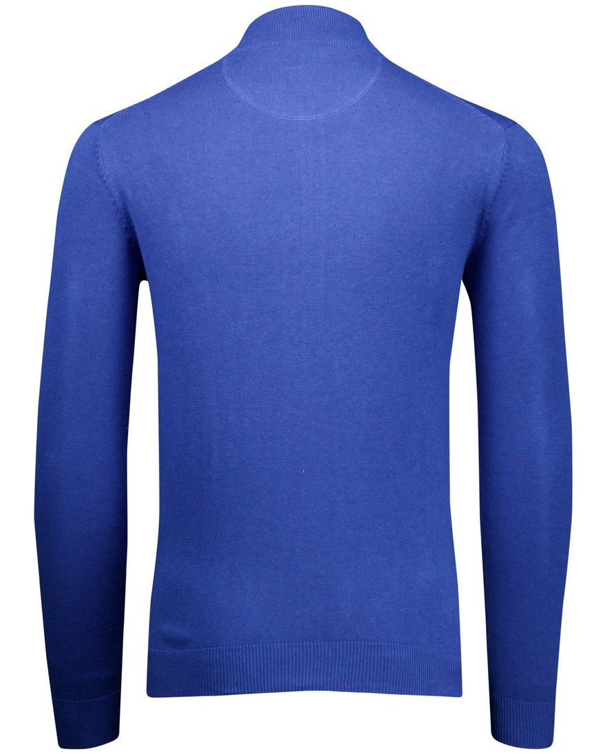 Portofino vest kobaltblauw effen katoen normale fit