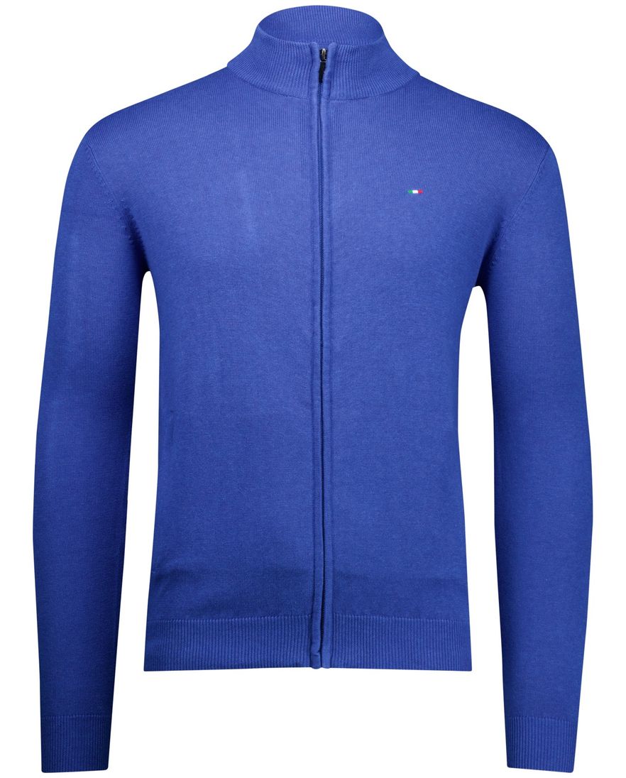 Portofino vest kobaltblauw effen katoen normale fit