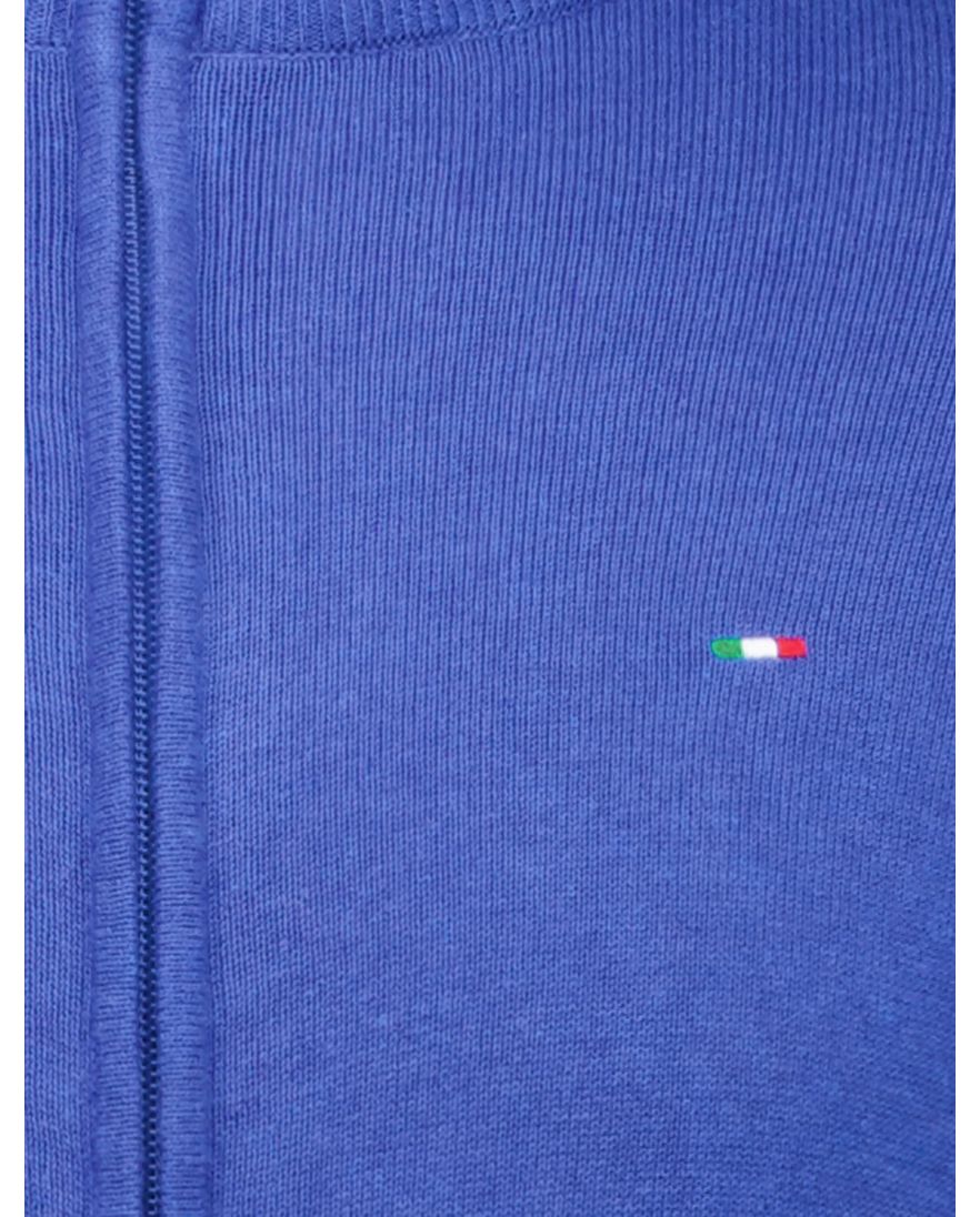 Portofino vest kobaltblauw effen katoen normale fit