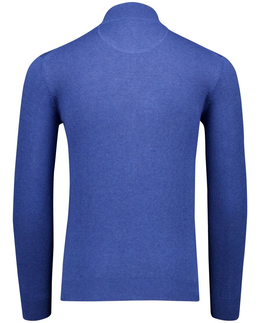 Portofino vest blauw gemeleerd katoen normale fit