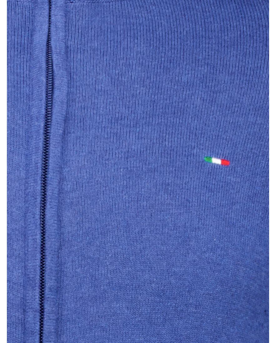 Portofino vest blauw gemeleerd katoen normale fit