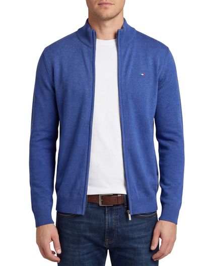 Portofino Katoenen Portofino vest kobaltblauw gemeleerd