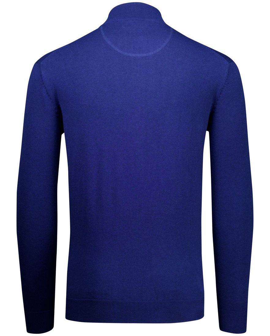 Portofino vest effen kobaltblauw katoen normale fit