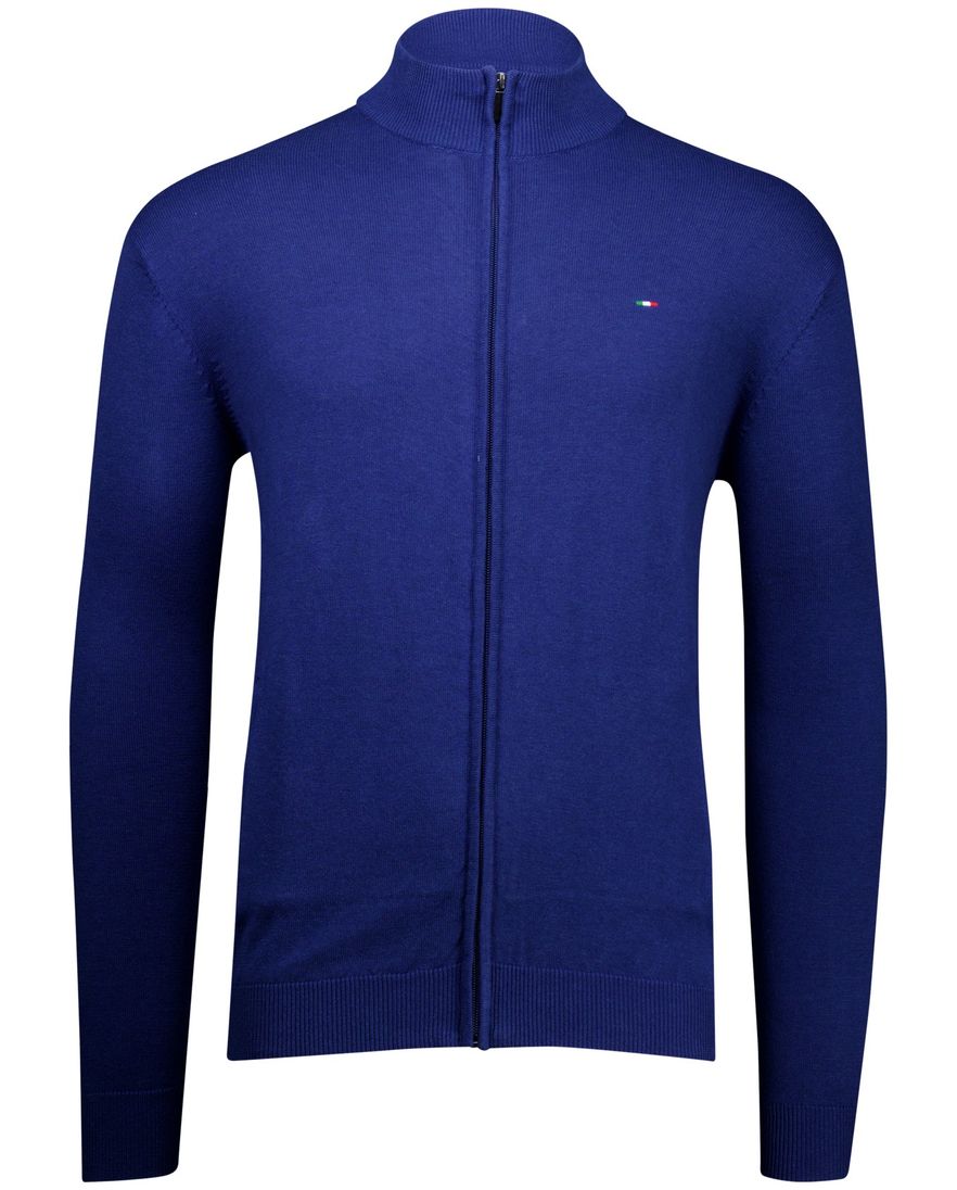 Portofino vest effen kobaltblauw katoen normale fit